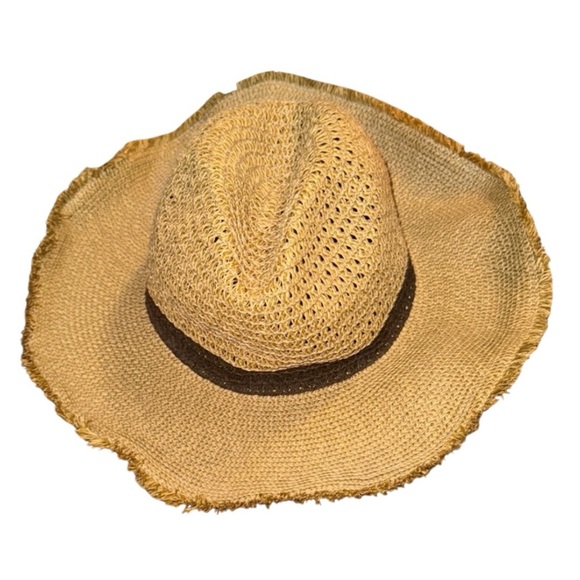 🌹Target Stylish Tan Straw Hat with Brown Band - Picture 1 of 5